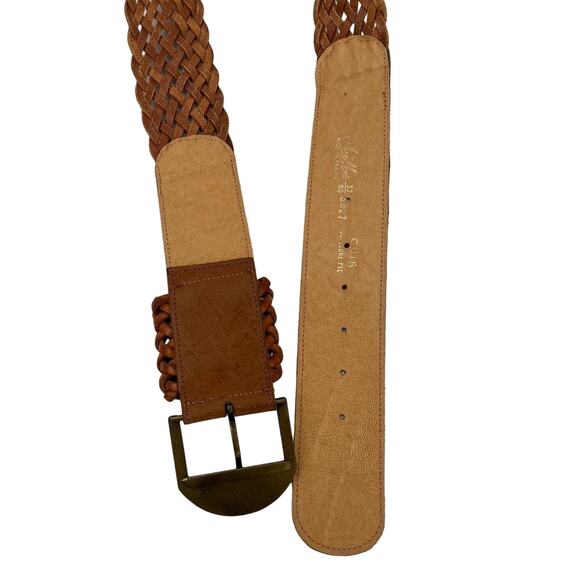 Axe Mode brown woven braided leather boho belt size 32 - Picture 8 of 9